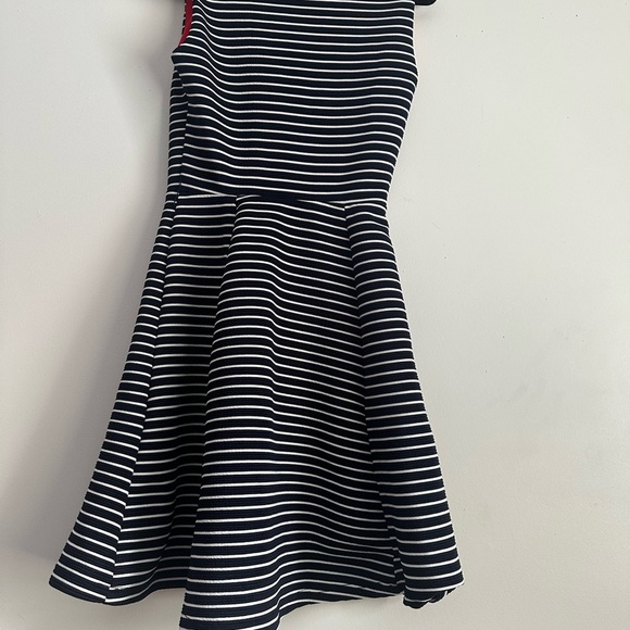 Suzy Shier Black and White Striped Midi Dress - Picture 3 of 4